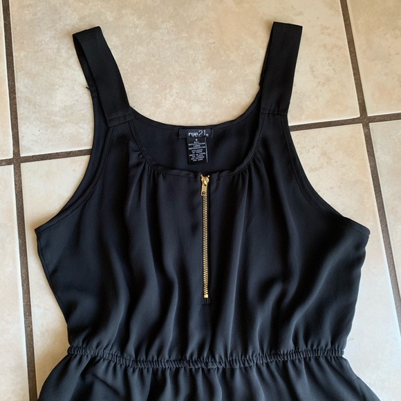 Black Dress with Gold Zipper - Picture 2 of 4